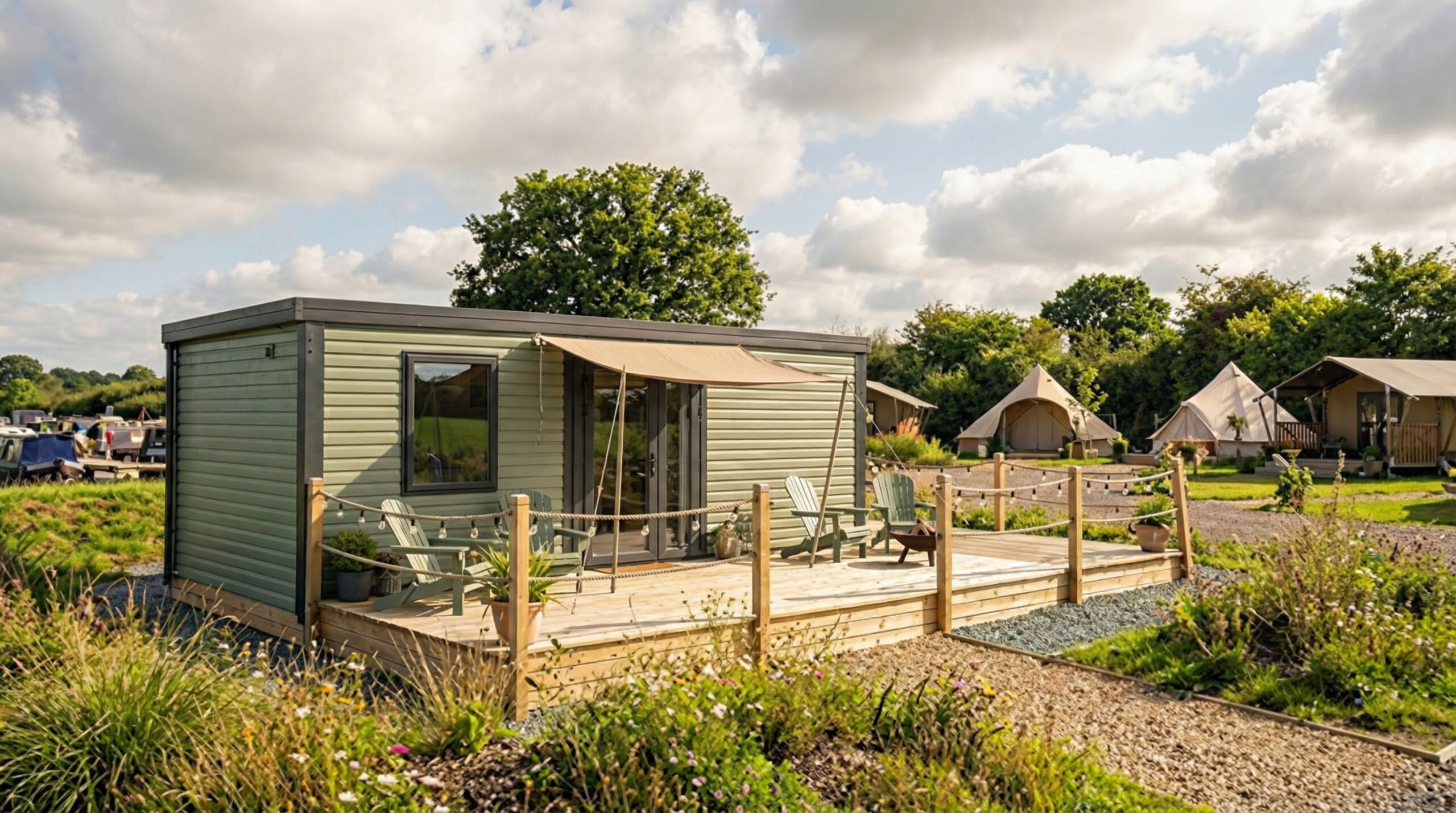 Commercial prefab building on holiday park site