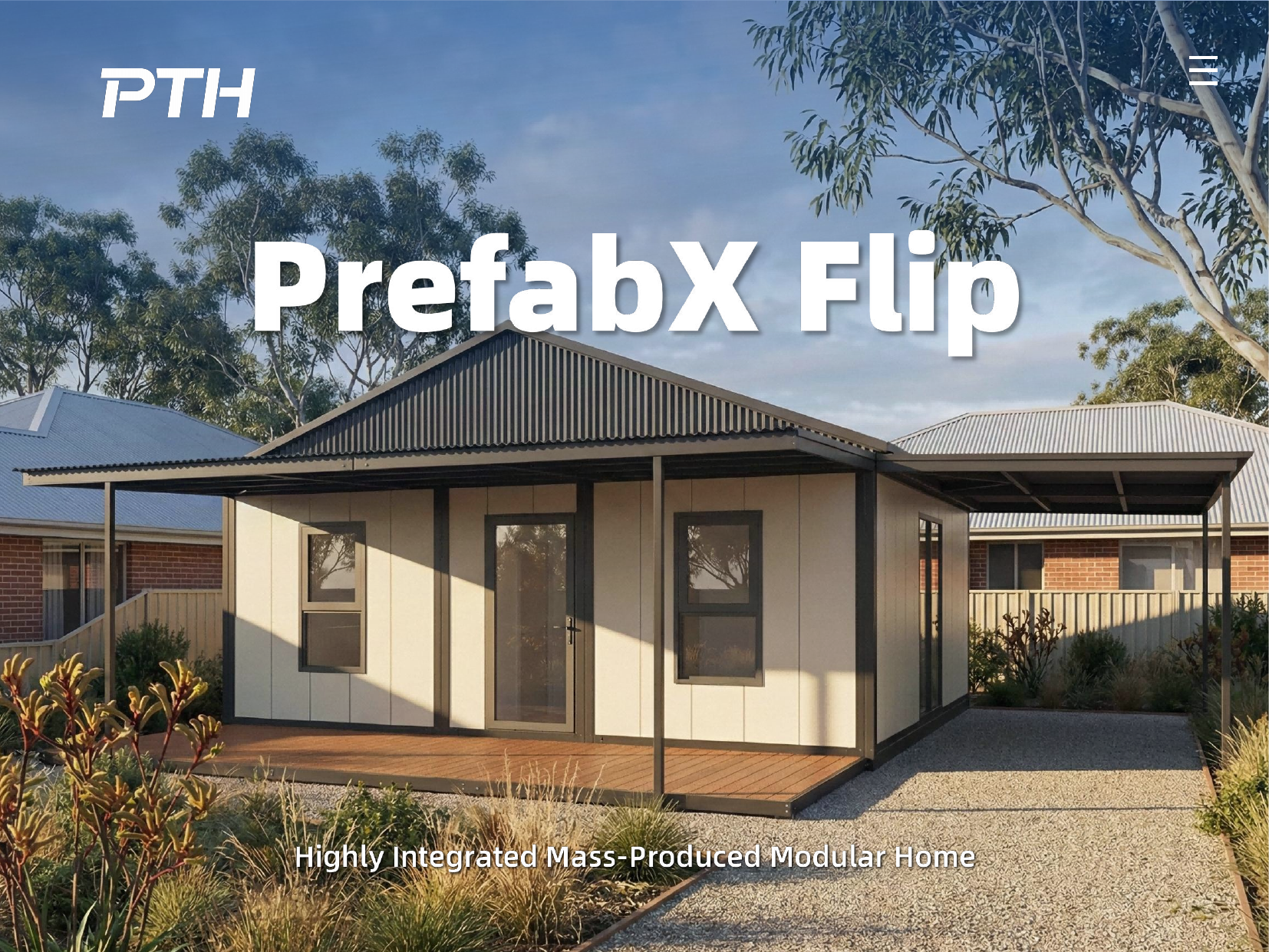 Front cover of the PrefabX Flip brochure