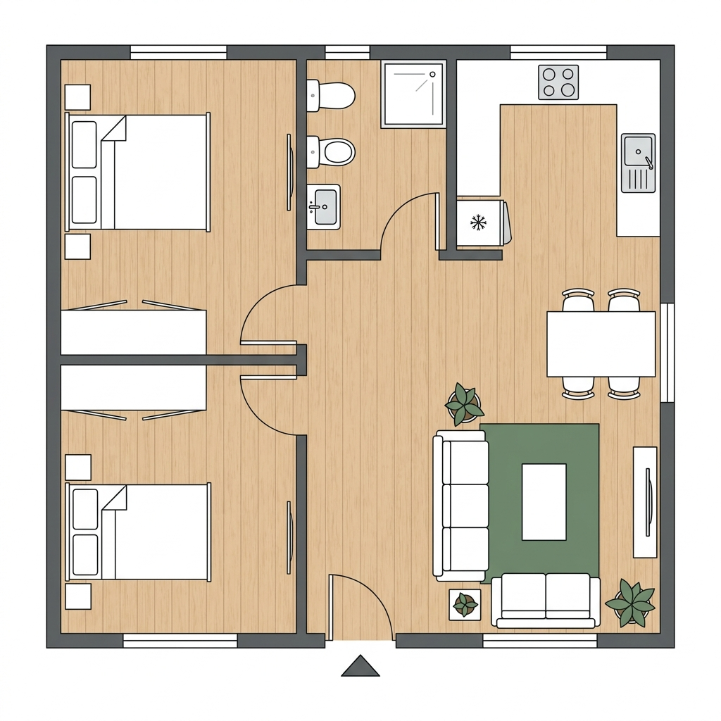 Annexe Layout B floor plan, Open plan