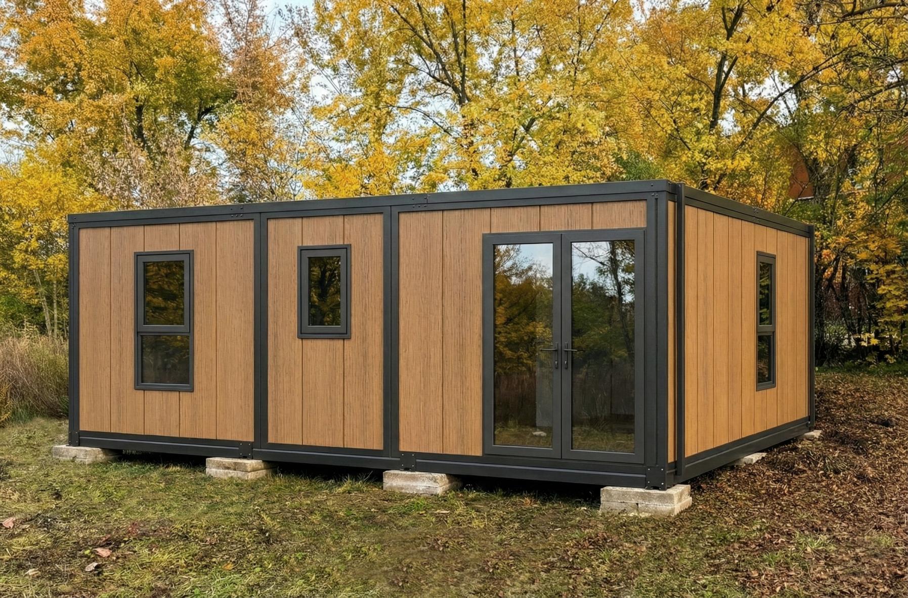 PrefabX Flip installed as a residential annexe in the UK